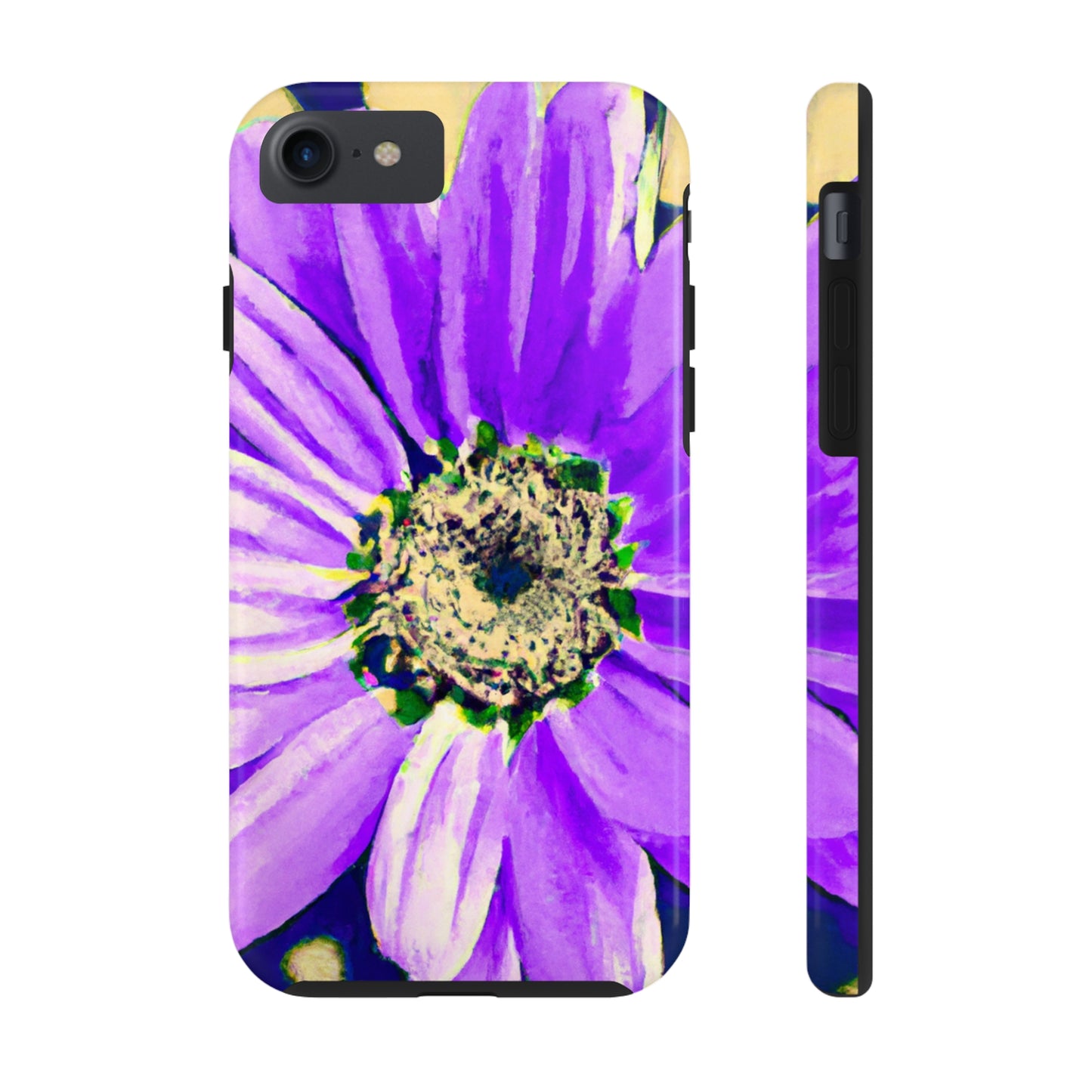 Lila Blütenblätter knallen: Kreieren Sie eine auffällige Gänseblümchen-Rosen-Fusion – The Alien Tough Phone Cases