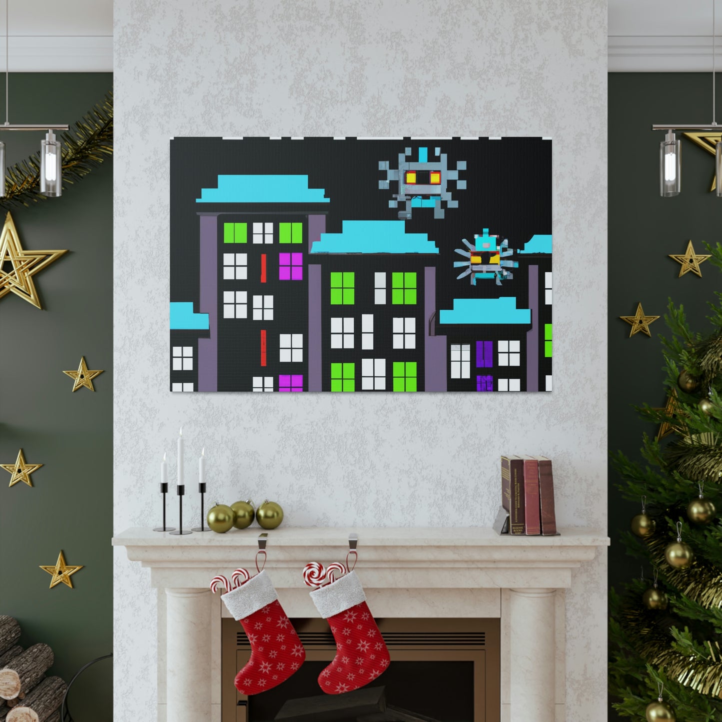 "City Defenders: Creative Space Invaders" - The Alien Canva