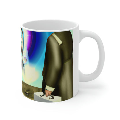 'A Strange New World: The Time Travellers' Journey' - The Alien Ceramic Mug 11 oz