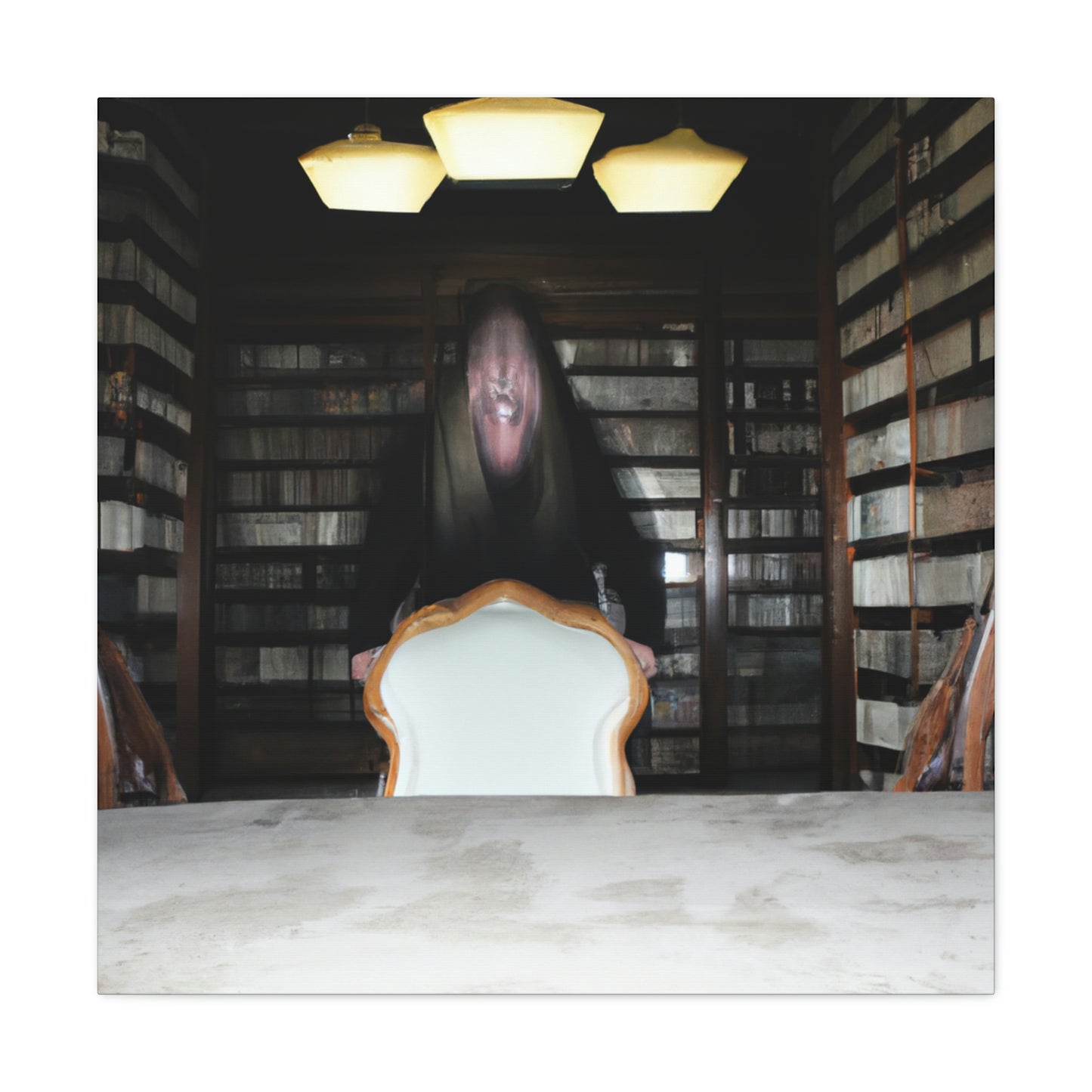 "The Eerie Echoes of the Library" - The Alien Canva