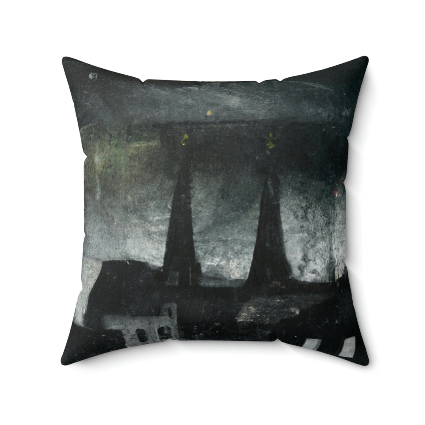 "Luminous Nocturne: A City Lit By Moonlight" - The Alien Square Pillow