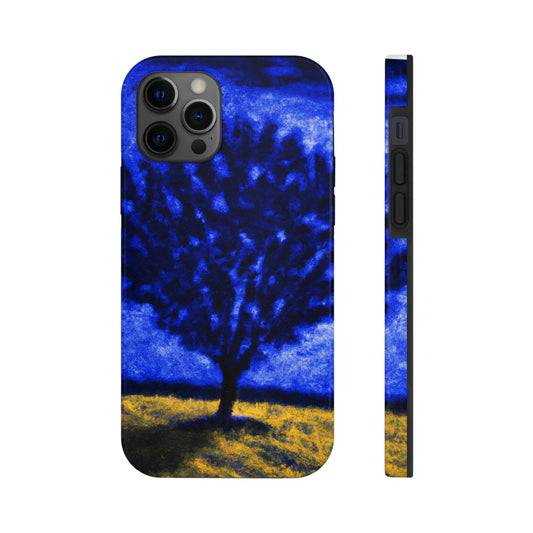 "Ein einsamer blauer Baum im Mondscheinfeld" - Die Alien Tough Phone Cases