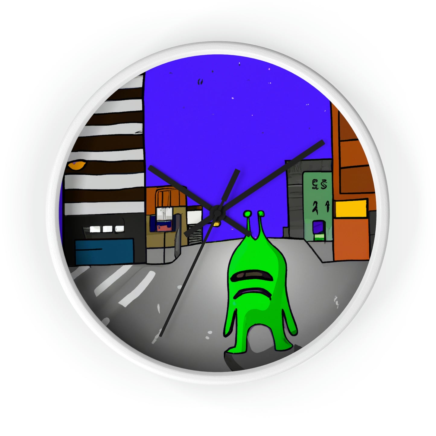 "Alien Misadventure in the City" - The Alien Wall Clock