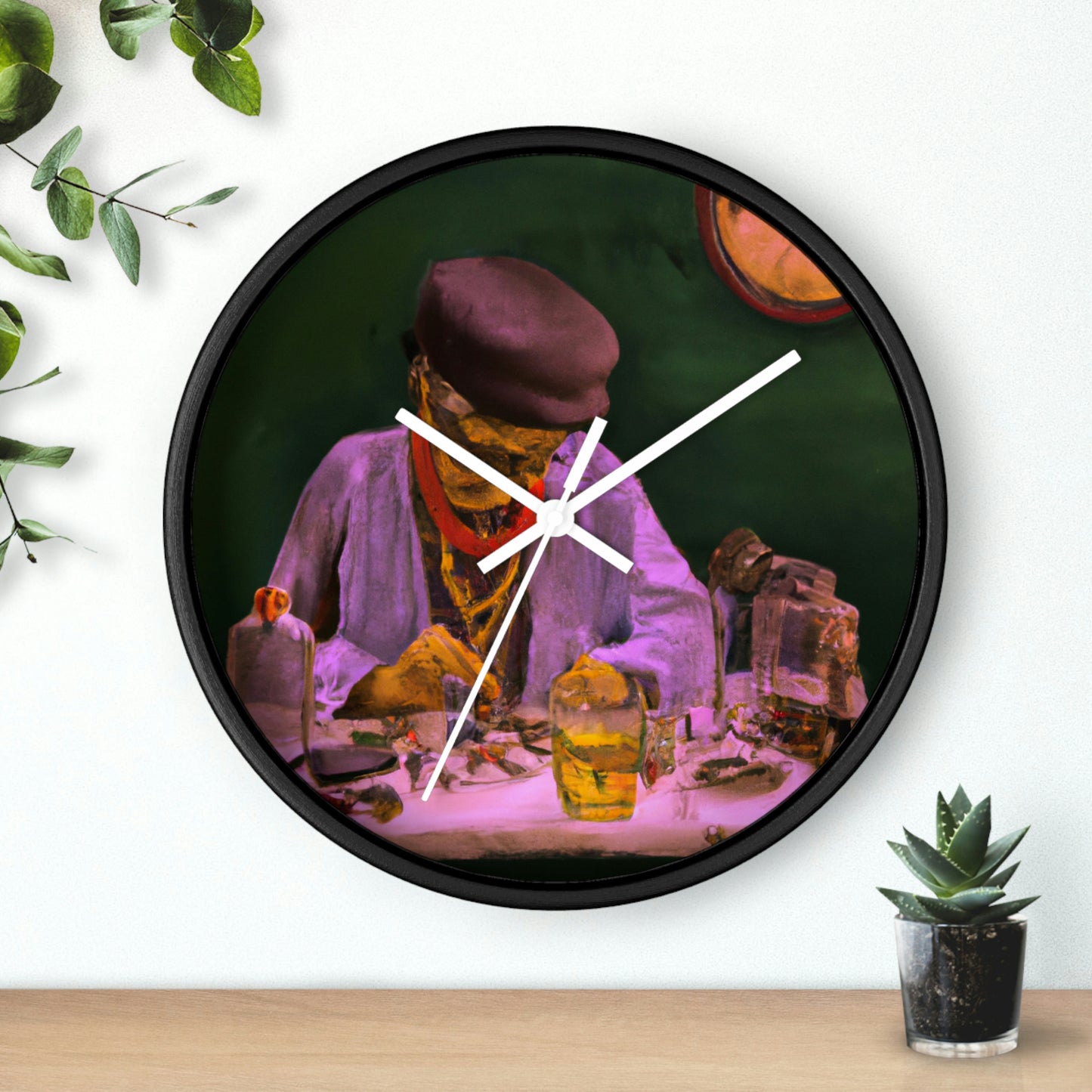 "A Master of Mending: An Elderly Clockmaker Restoring an Antique Timepiece" - The Alien Wall Clock