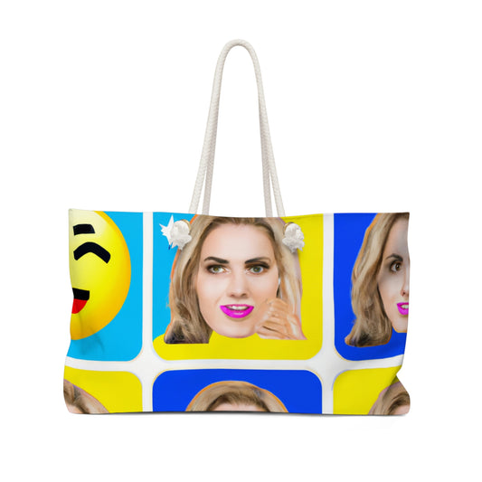 "Emoji-zing a Celebrity: A Pop Art Portrait" - Die Alien Weekender Bag