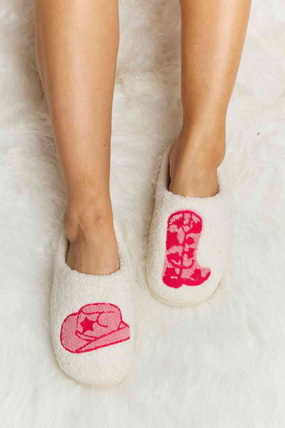 Pantuflas tipo chanclas de felpa con estampado Melody