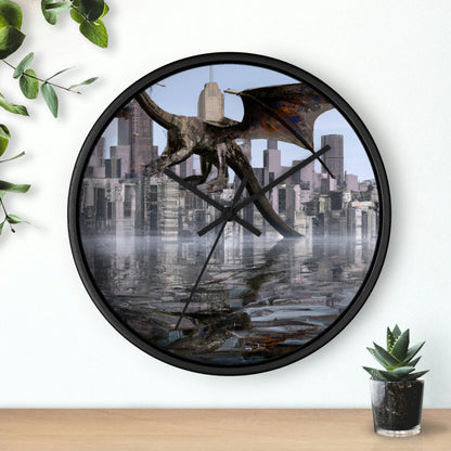 "Ascending the Deluge: A Dragon's Soaring Journey." - The Alien Wall Clock