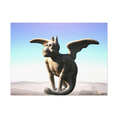 "Alone on the Hilltop: The Tale of a Solitary Gargoyle" - The Alien Canva