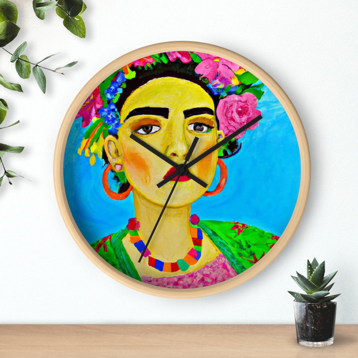 "Fierce and Free: Un tributo a las mujeres mexicanas inspirado en Frida Kahlo" - The Alien Wall Clock