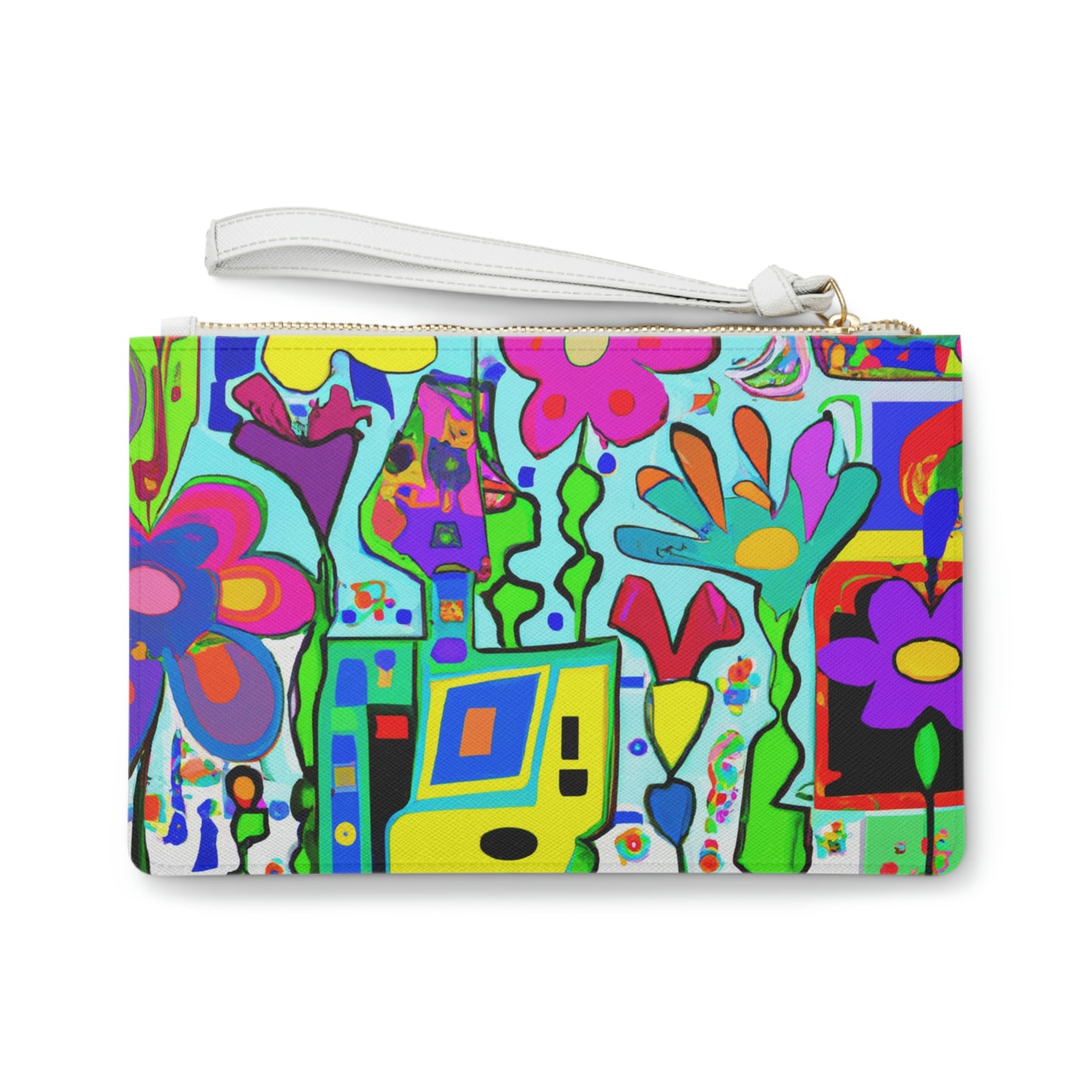 "Ein mystischer Garten aus Regenbogenblüten" - Die Alien Clutch Bag