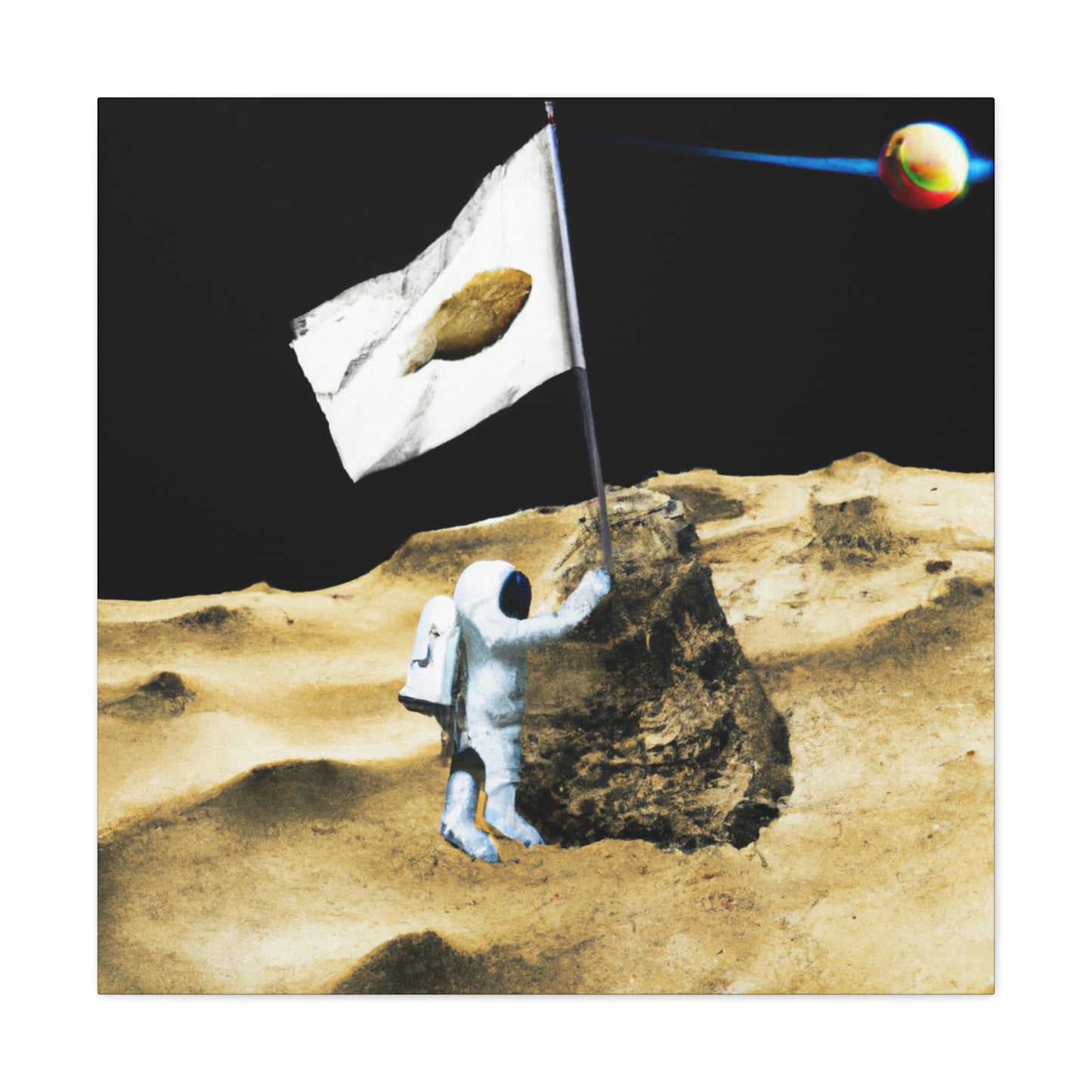 "Claiming Space: The Astronaut's Asteroid Flag Planting" - The Alien Canva