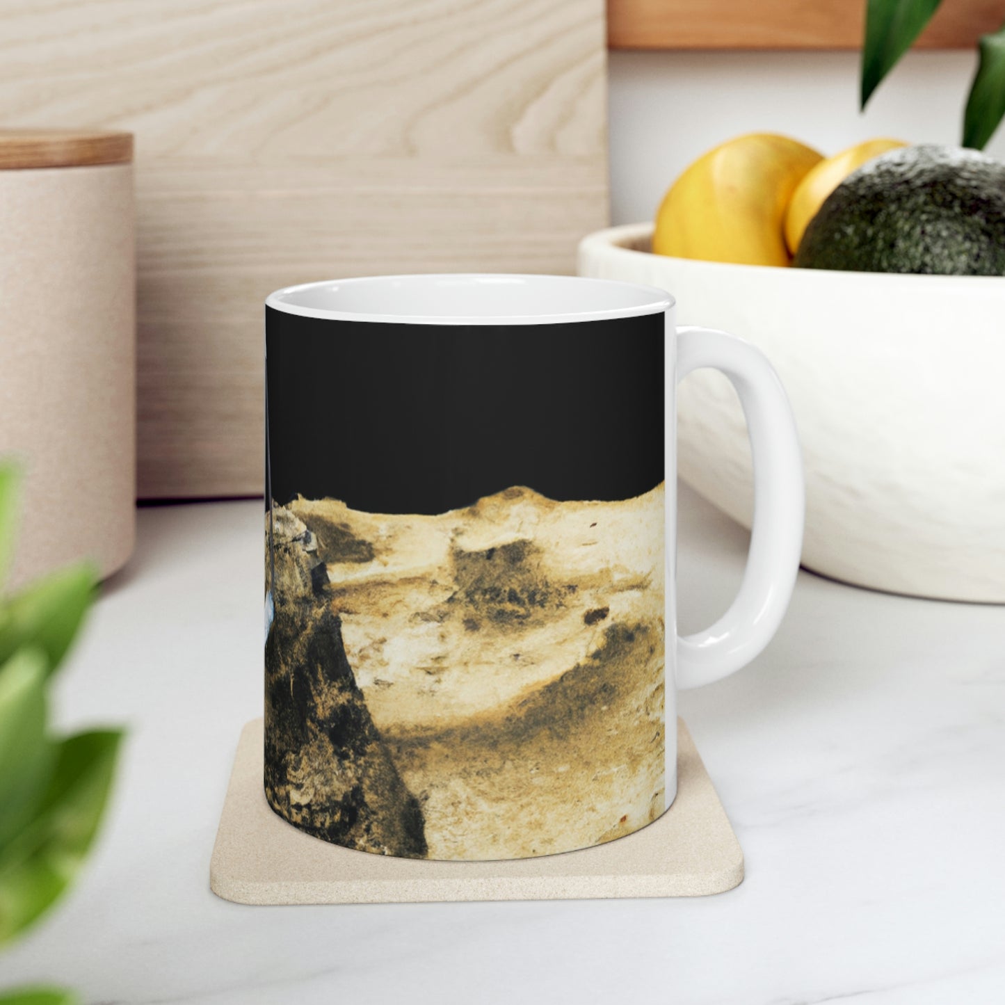 "Claiming Space: The Astronaut's Asteroid Flag Planting" - The Alien Ceramic Mug 11 oz