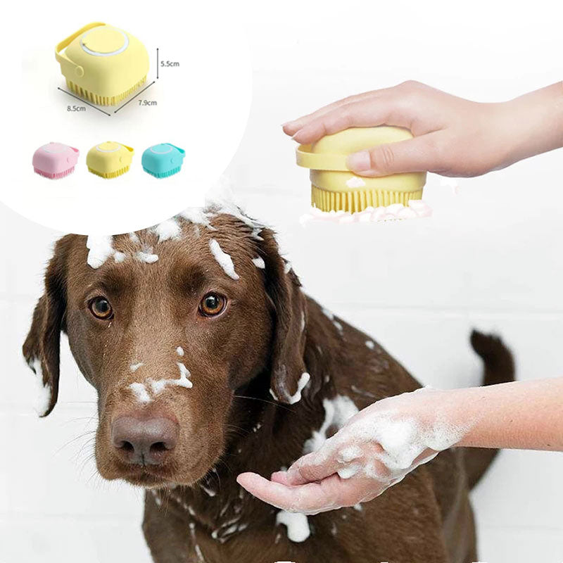 Silikon Hund Bad Massage Handschuhe Pinsel Haustier Katze Bad Reinigung Werkzeug Kamm Pinsel Für Hund Kann Shampoo Gießen Hundepflege liefert