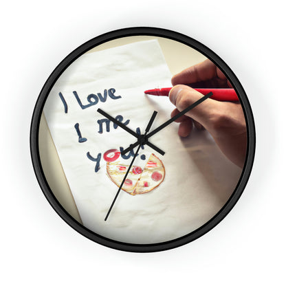 "Una carta de amor amante de la pizza" - El reloj de pared alienígena