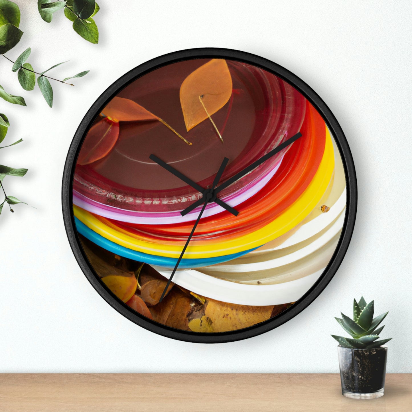 "Platos de esplendor de otoño" - El reloj de pared alienígena