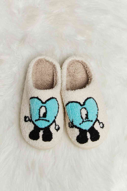 Pantuflas de felpa con estampado de corazones Melody Love