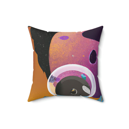 "Exploring the Unknown: The Adventures of a Space Captain and the Mysterious Planet" - The Alien Square Pillow