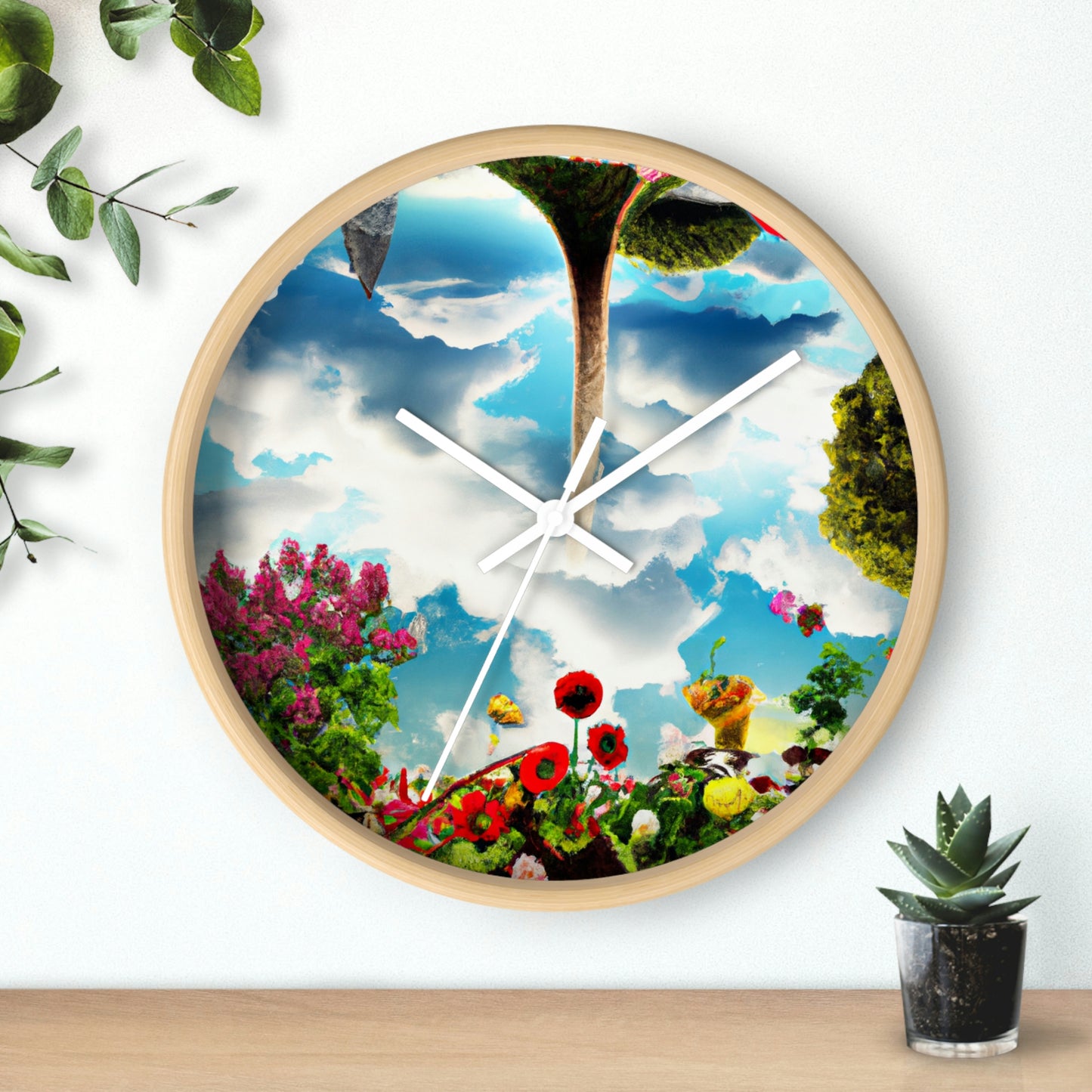 Rainbow Sky Garden - The Alien Wall Clock