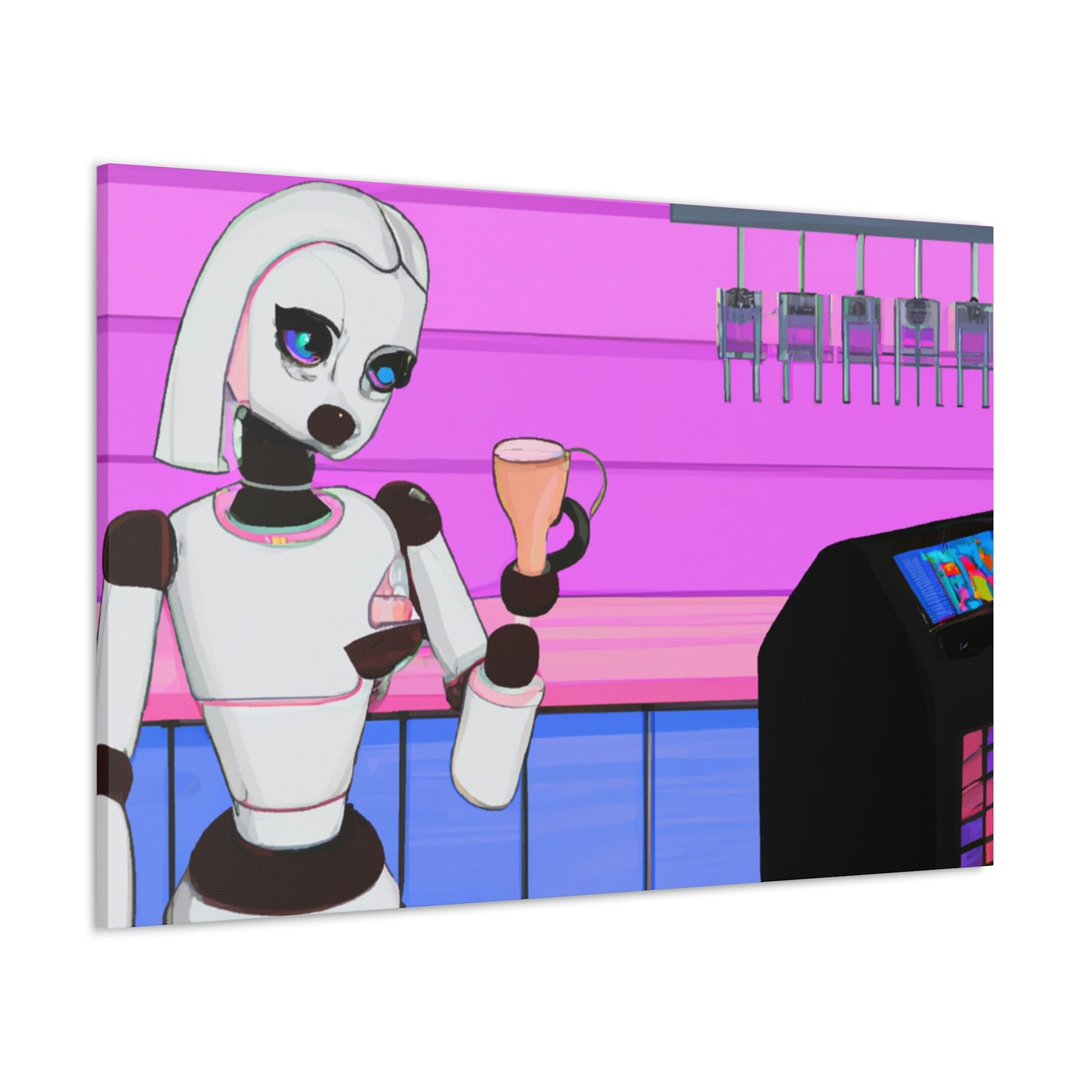 "Robo en una tierra extraña: el viaje del barista" - The Alien Canva