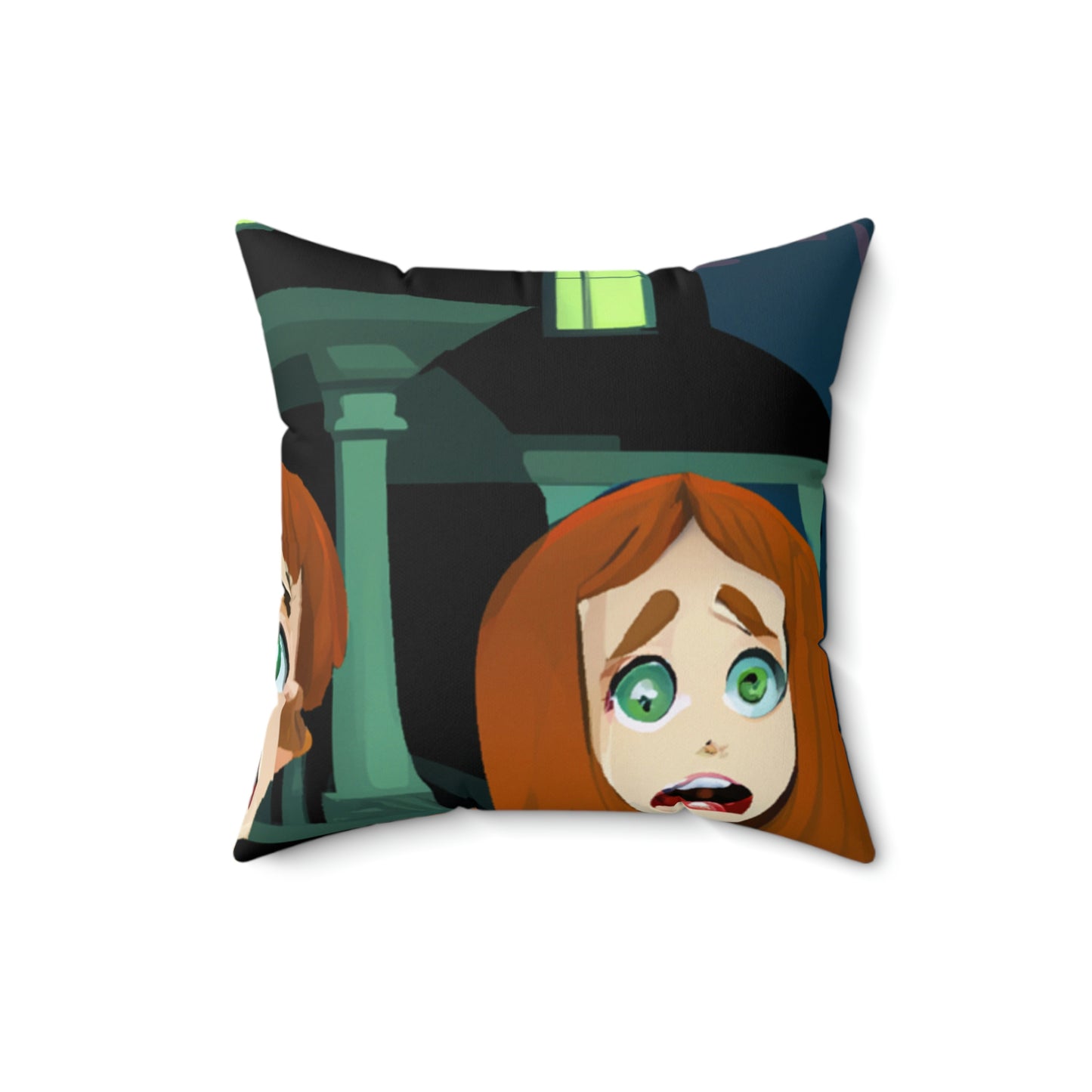 "The Mansion of Misfortune: A Tale of Two Cursed Siblings". - The Alien Square Pillow