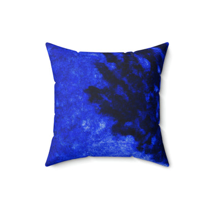 "A Lone Blue Tree in the Moonlight Field" - The Alien Square Pillow