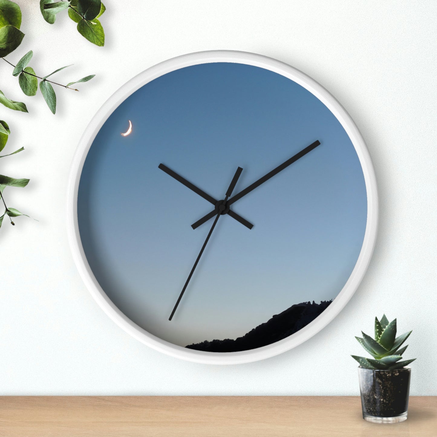 The Crescent Moon in Winter's Shadow - The Alien Wall Clock