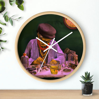 "A Master of Mending: An Elderly Clockmaker Restoring an Antique Timepiece" - The Alien Wall Clock