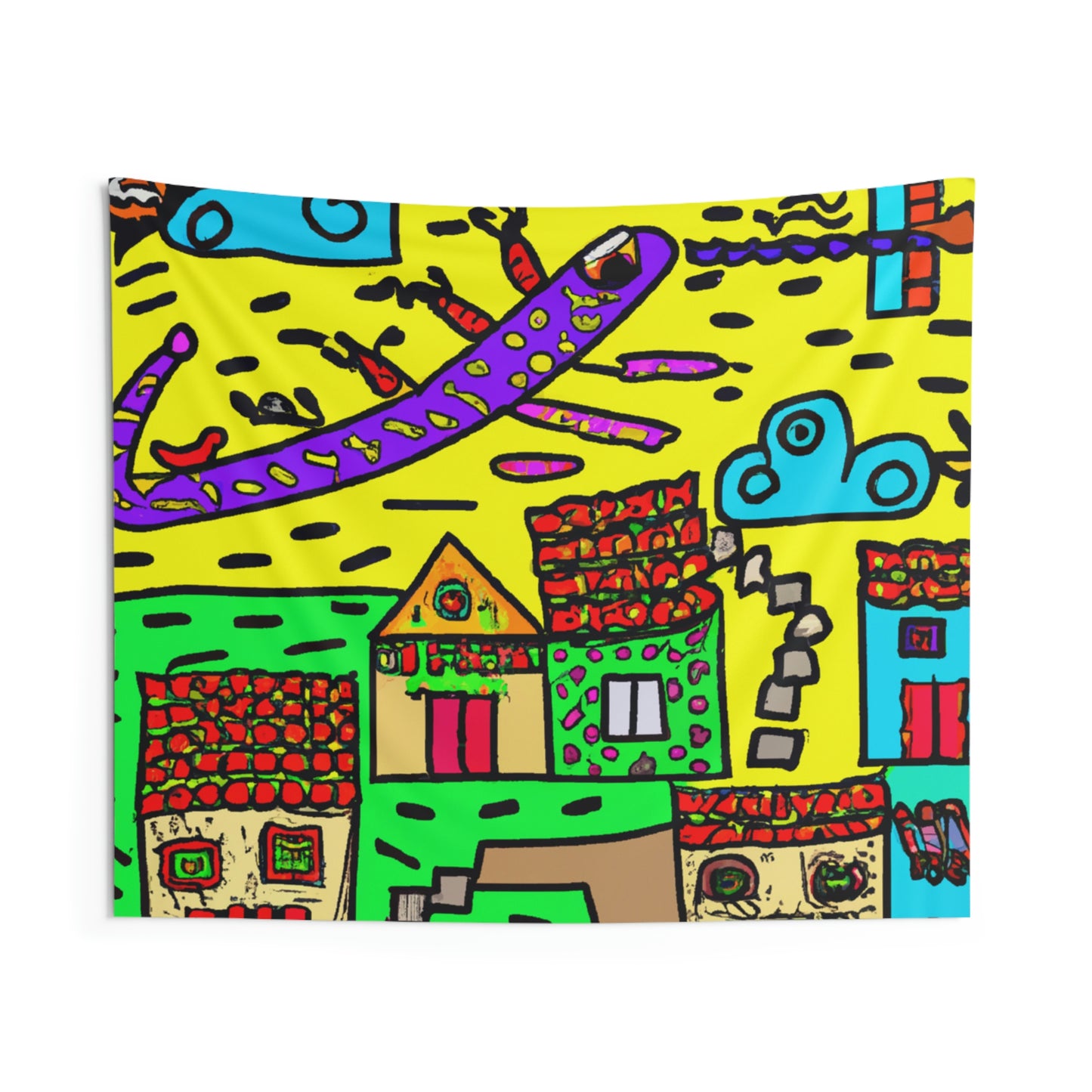 "A Slumbering Village of the Soaring Dragon" - The Alien Wall Tapestries