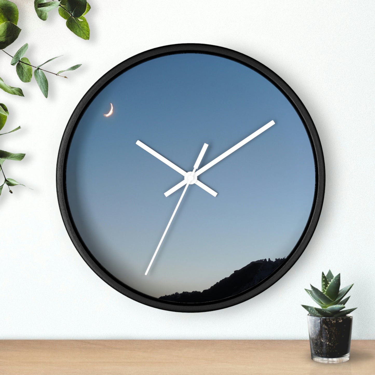 The Crescent Moon in Winter's Shadow - The Alien Wall Clock