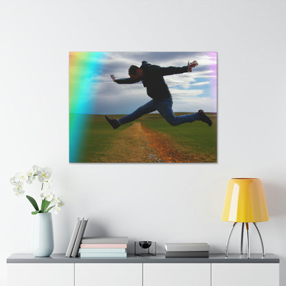 Regenbogen-Jumper-Künstler - Leinwand