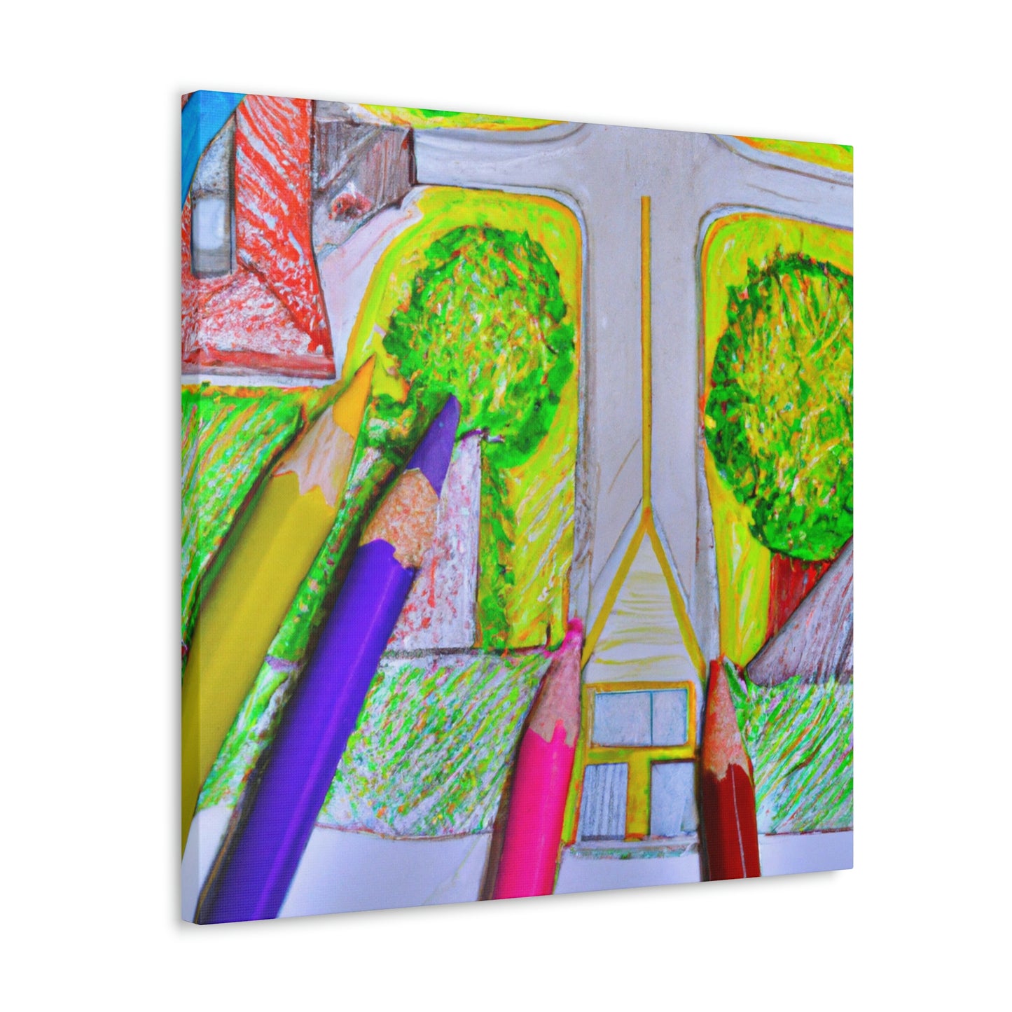 "A Neighborhood From Above: A Colored Pencil Creation" - The Alien Canva