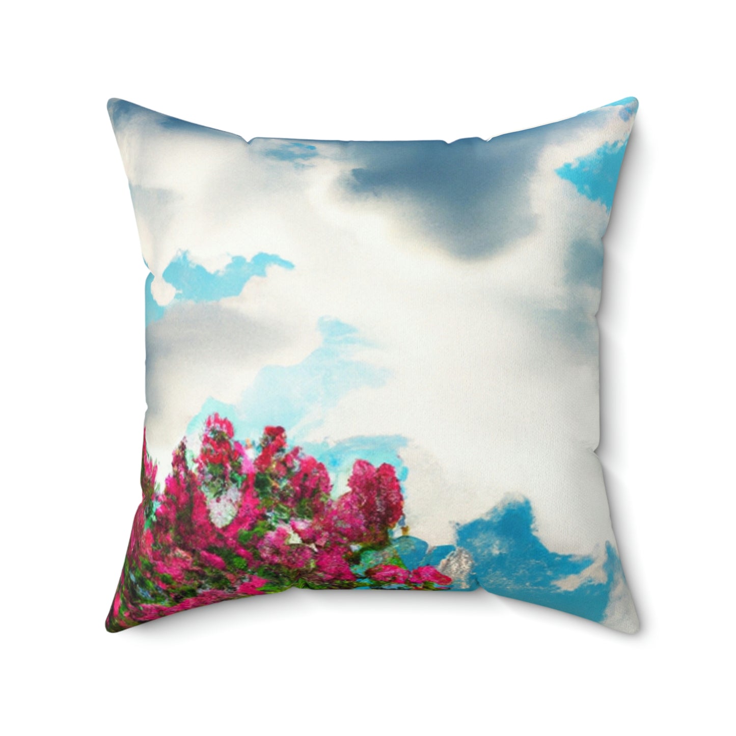 Rainbow Sky Garden - The Alien Square Pillow