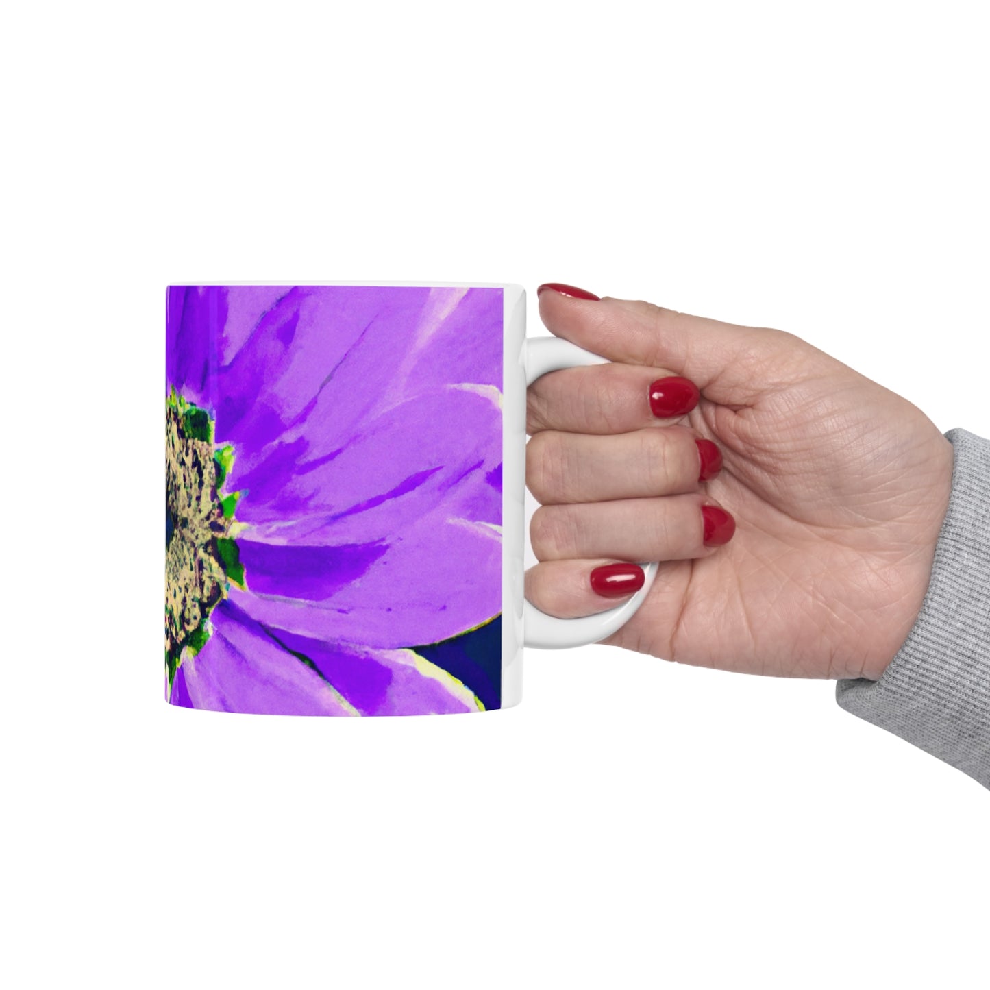 Purple Petals Popping: Create an Eye-Catching Daisy-Rose Fusion - The Alien Ceramic Mug 11 oz