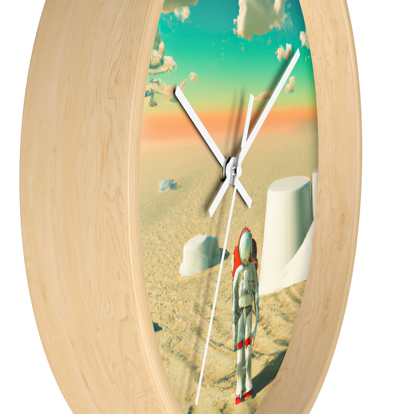 "A Strayed Astronaut: Alone on a Forlorn Planet" - The Alien Wall Clock