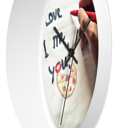 "Una carta de amor amante de la pizza" - El reloj de pared alienígena