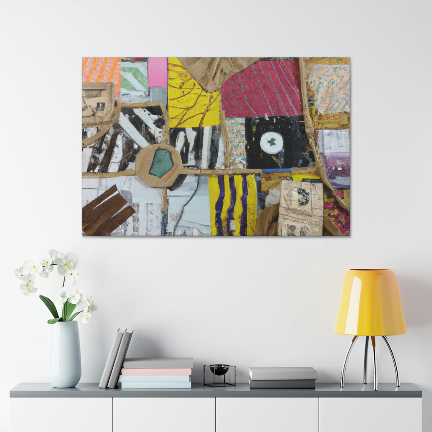 "Urban and Rural Intersections: A Mixed-Media Exploration" - Canvas