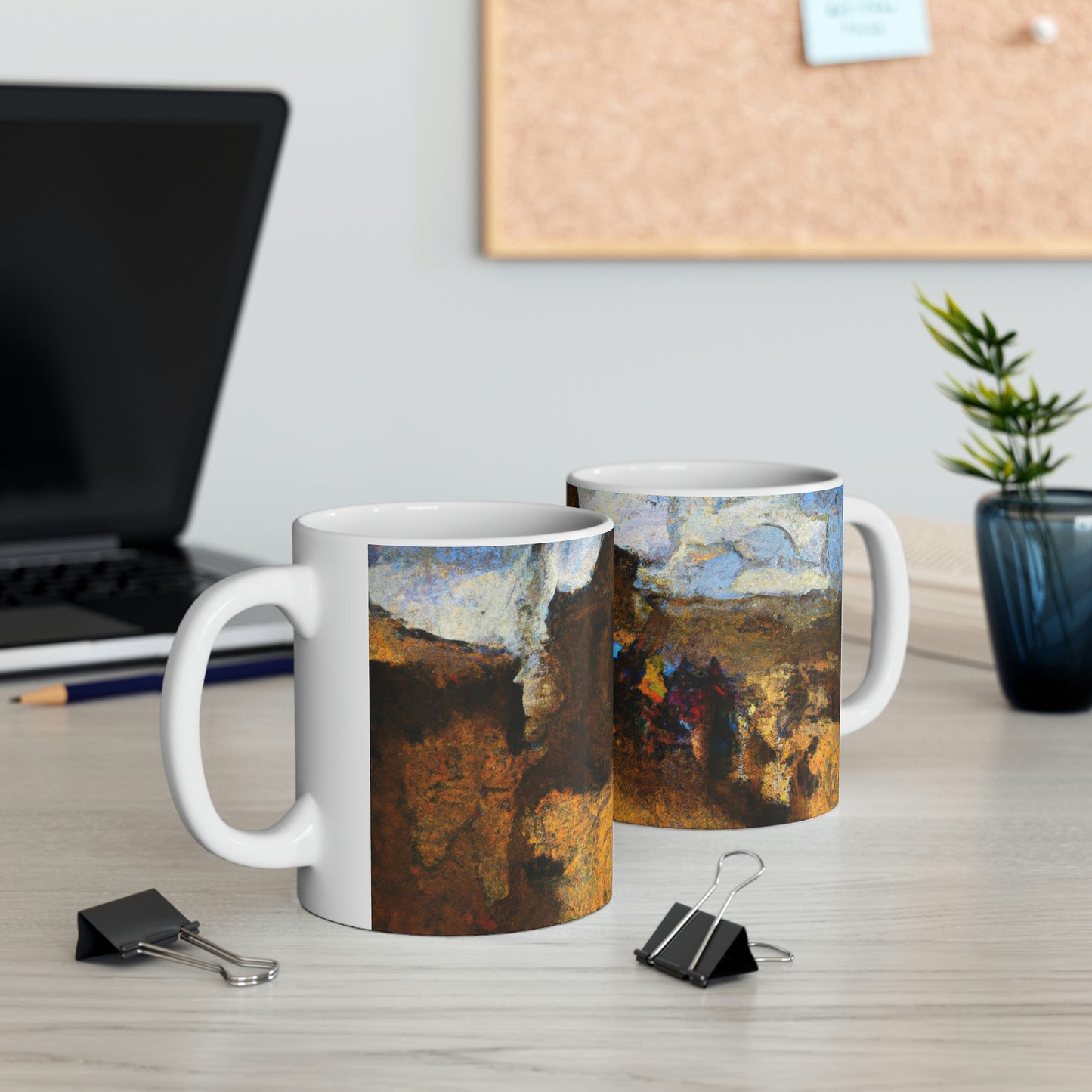 "Dusty Pilgrims at the Forgotten Shrine" - The Alien Ceramic Mug 11 oz