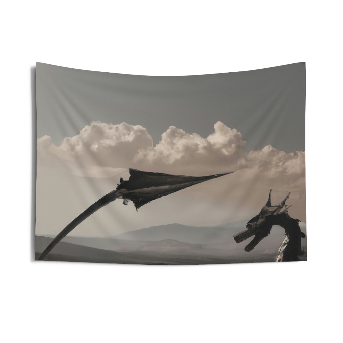 "A Warrior's Last Stand: The Battle Against the Metal Dragon" - The Alien Wall Tapestries