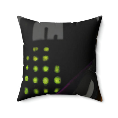 "Gestrandet in Mystery City" - Das Alien Square Pillow