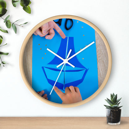 dos pequeños círculos de papel de construcción amarillo para que sirvan como el sol

Un viaje al sol: elaboración de un barco azul y dos marineros: el reloj de pared alienígena