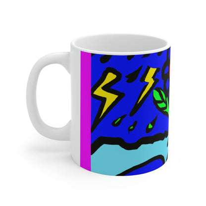 "A Bold Bloom Amidst the Storm" - Taza de cerámica The Alien 11 oz