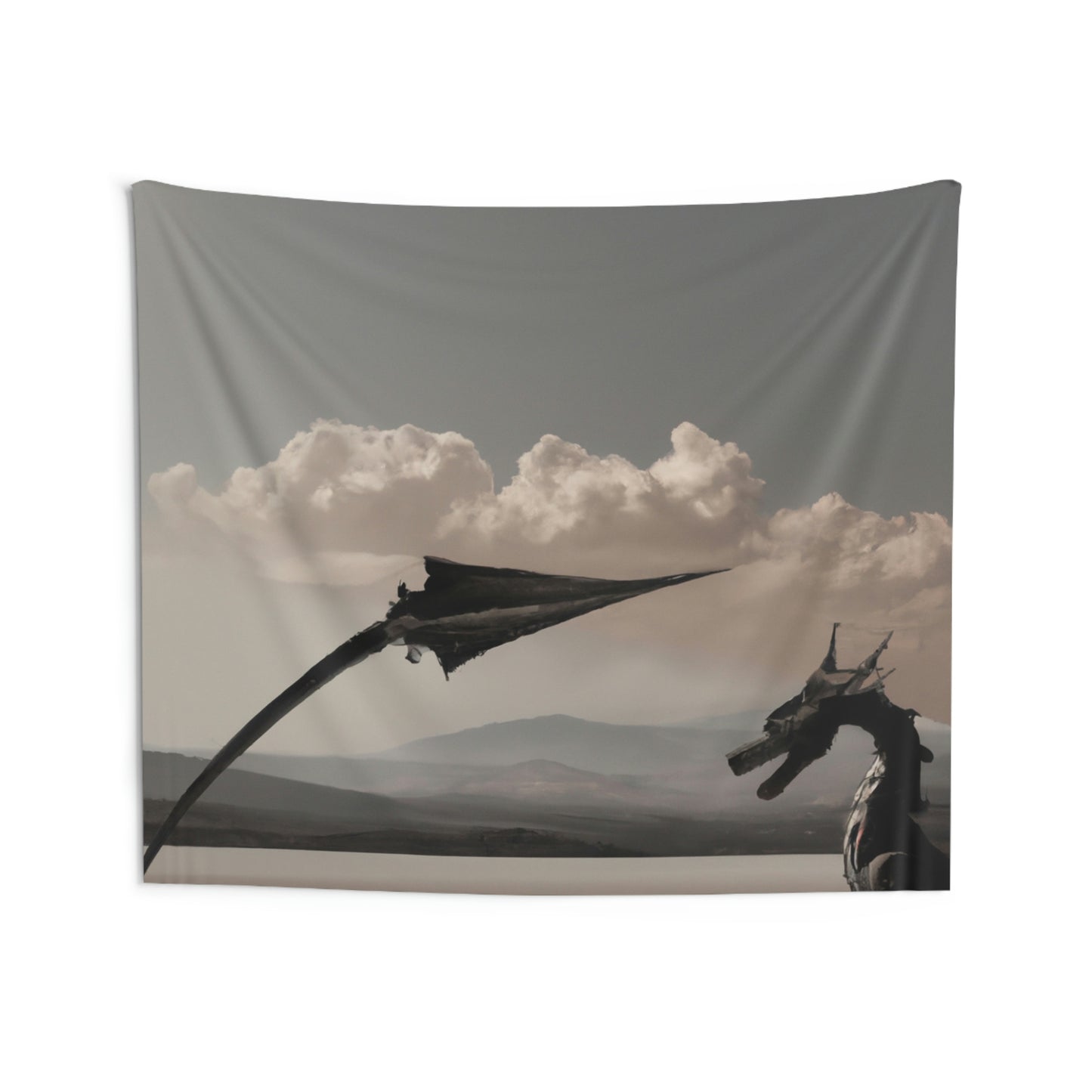 "A Warrior's Last Stand: The Battle Against the Metal Dragon" - The Alien Wall Tapestries