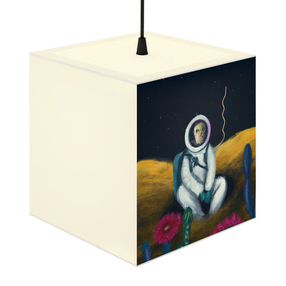 "Alone in the Dark: A Solitary Astronaut's Survival" - The Alien Light Cube Lamp