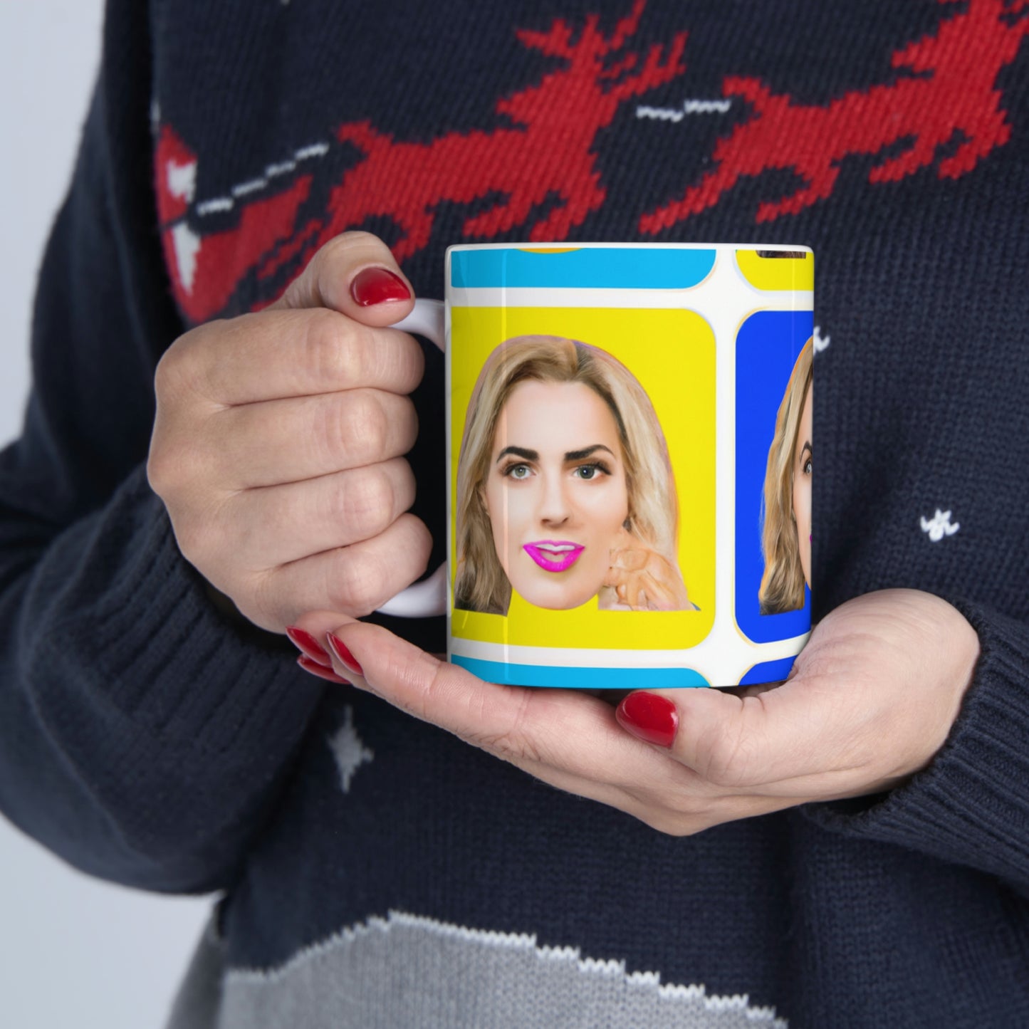 "Emoji-zing a Celebrity: A Pop Art Portrait" - The Alien Ceramic Mug 11 oz