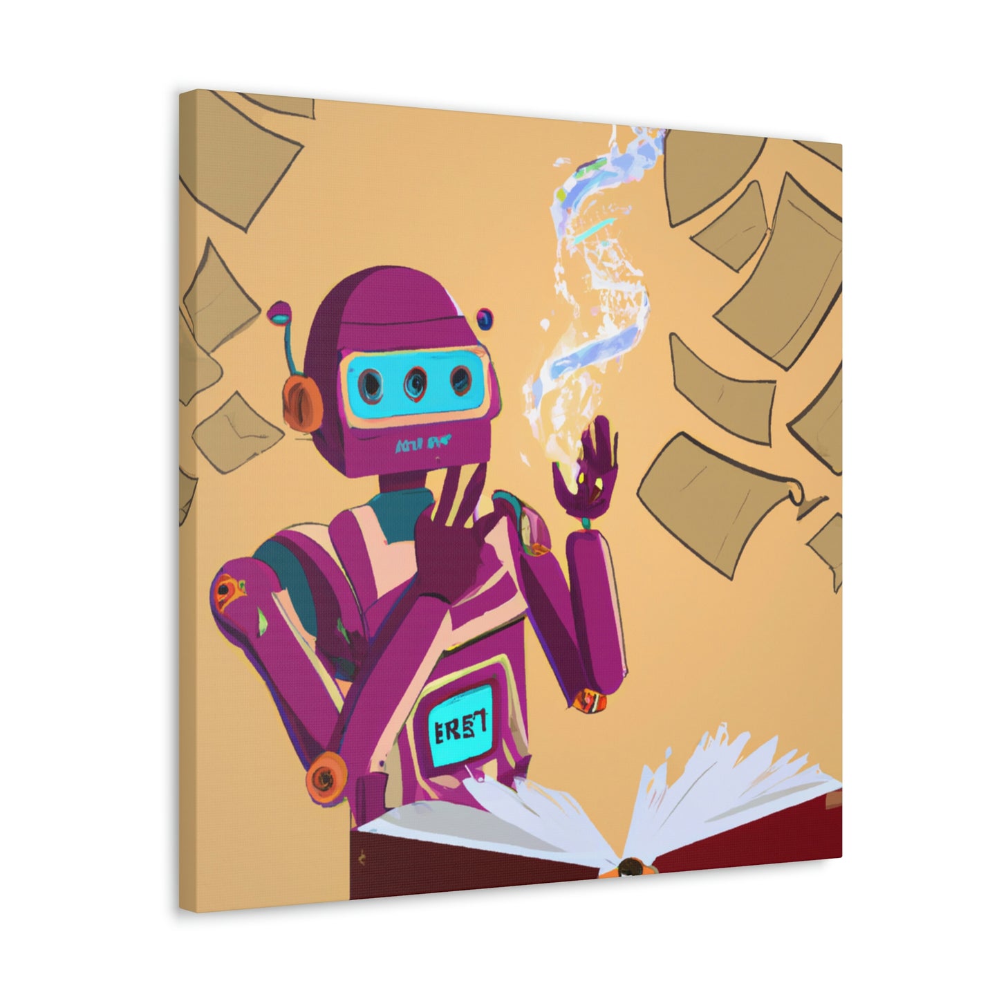 "Robot Librarian and the Magical Tome" - The Alien Canva