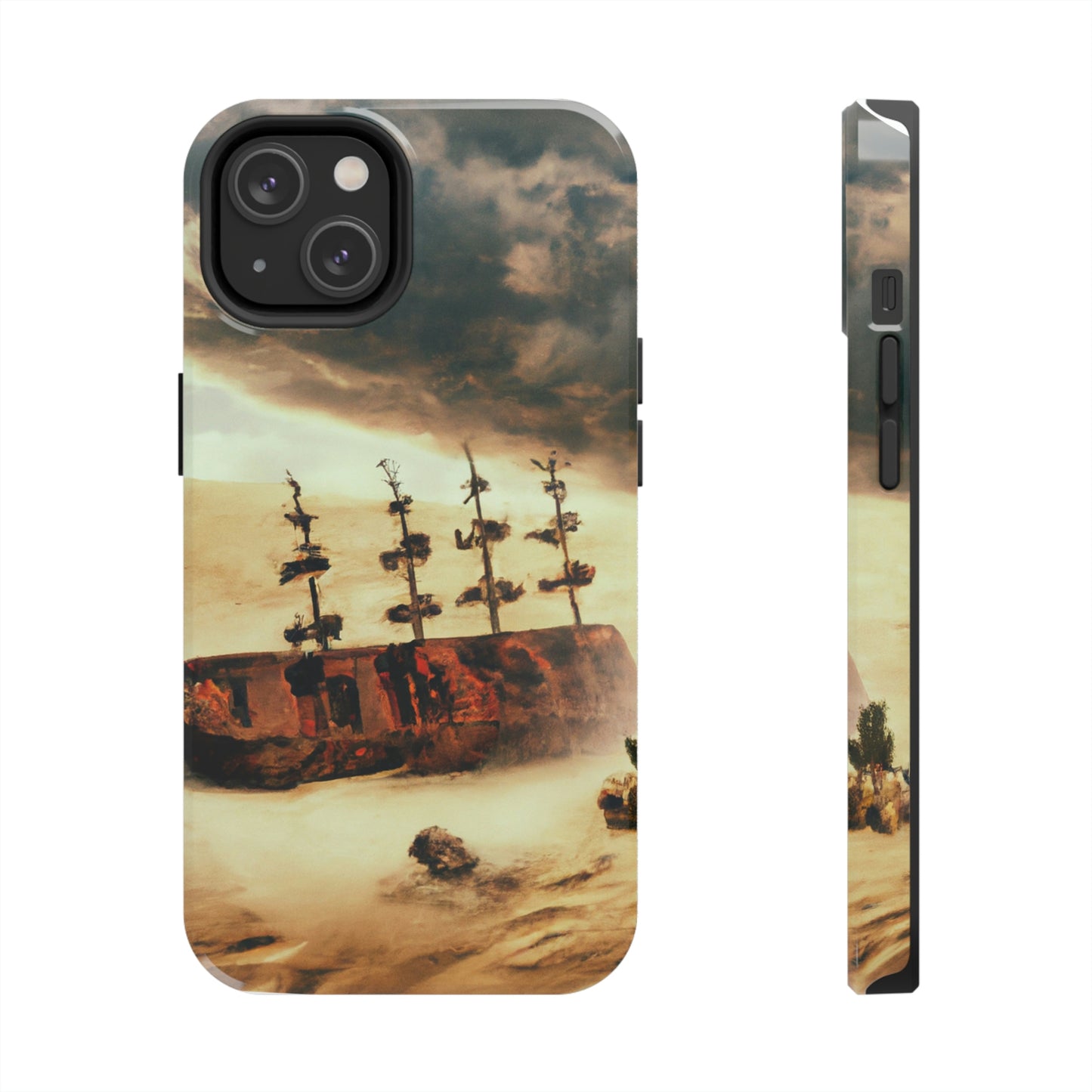 "Lost at Sea: Stranded On A Stormy Desert Island" - The Alien Tough Phone Cases