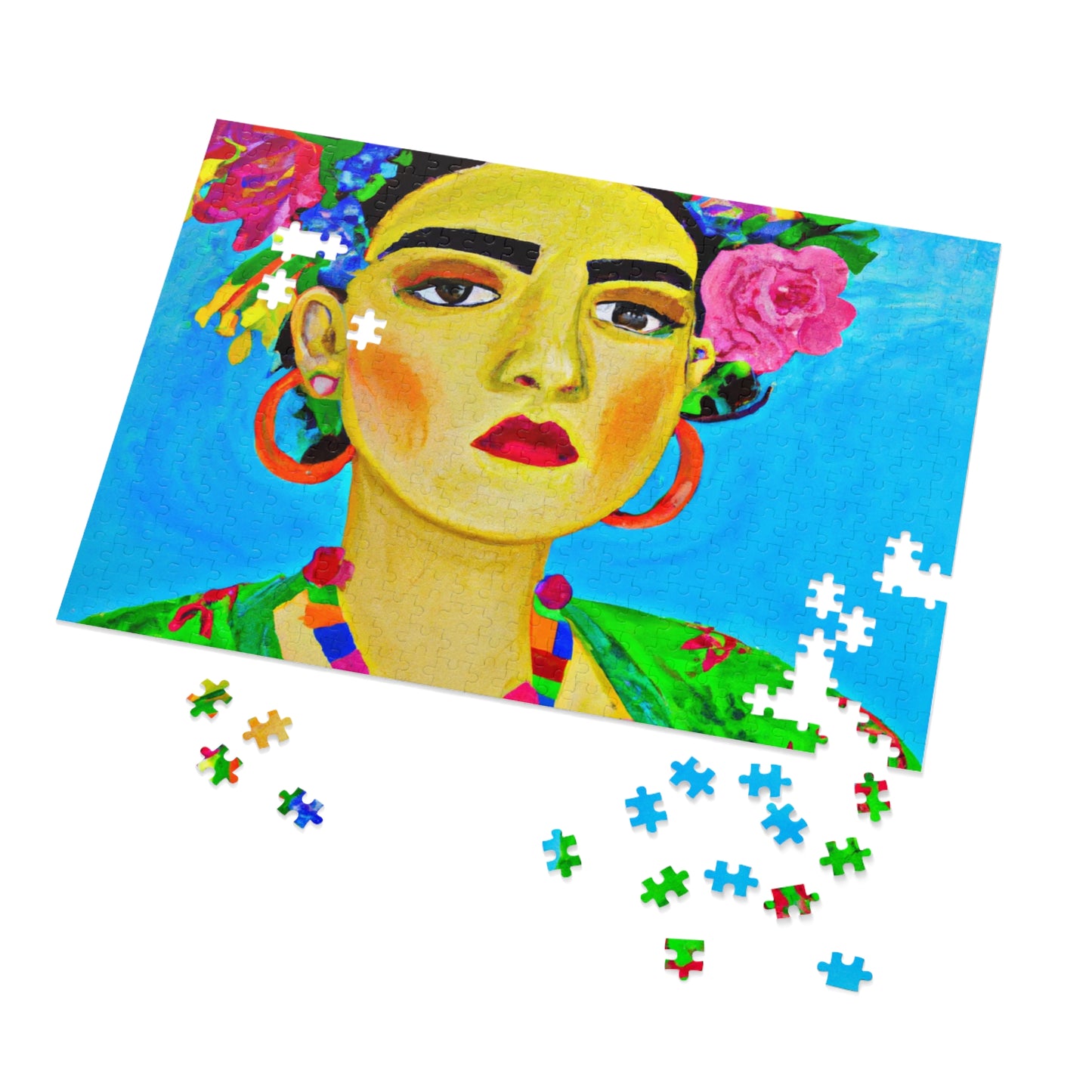 "Fierce and Free: A Frida Kahlo-Inspired Tribute to Mexican Women" - The Alien Jigsaw Puzzle