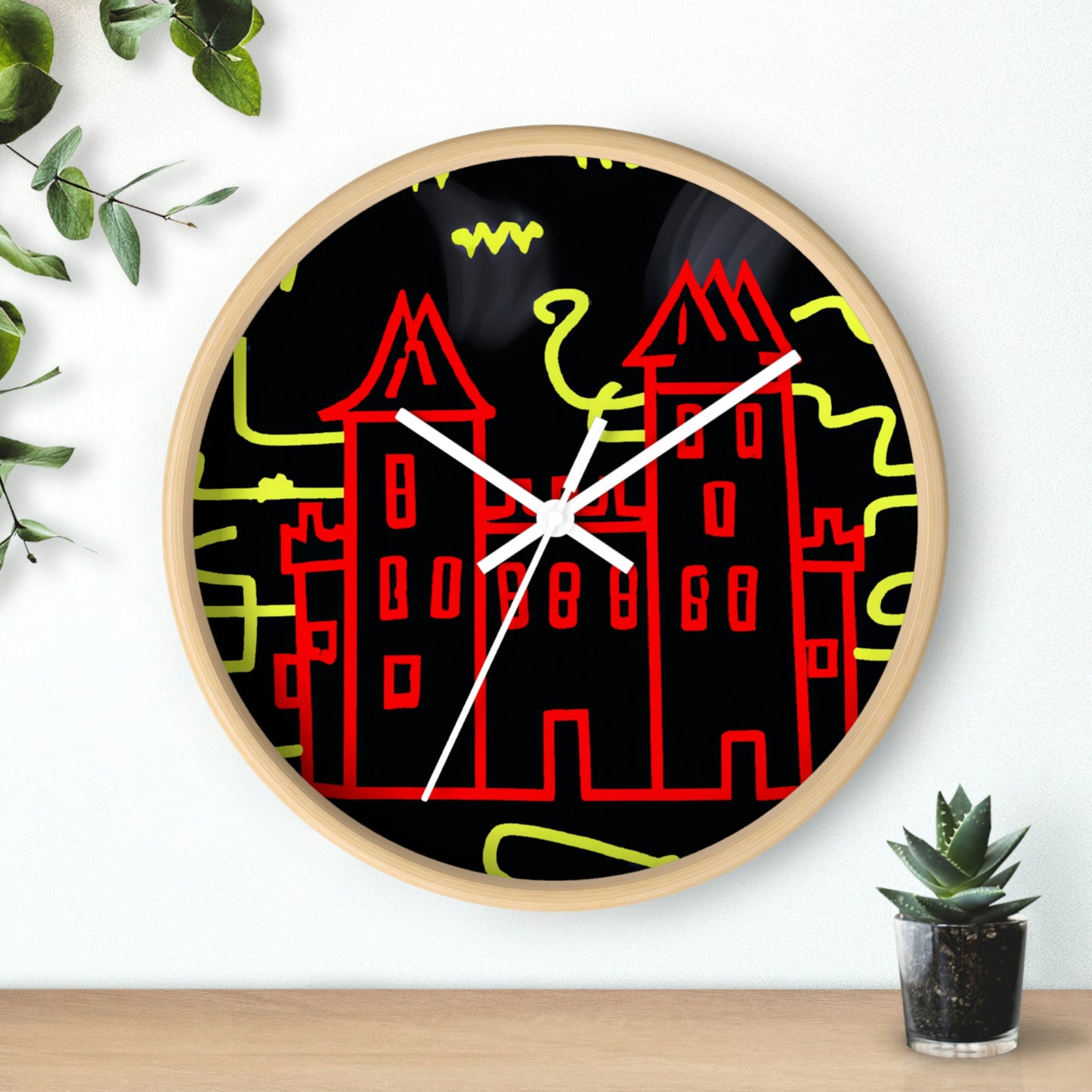 "A Haunted Shadow: The Dark Secrets of the Old Castle on a Gloomy Night" - The Alien Wall Clock