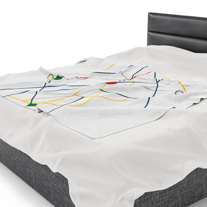 "Exploring the Dynamic Topology: Artful Visualization of a Network Structure." - The Alien Velveteen Plush Blanket