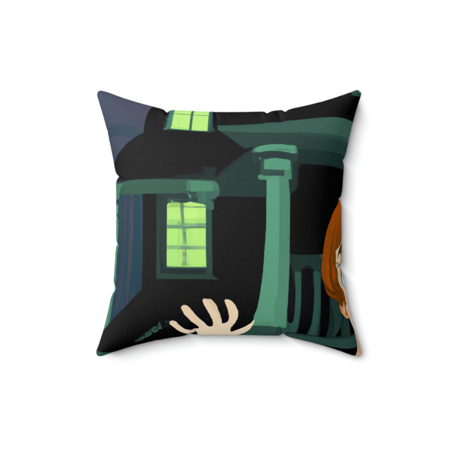 "The Mansion of Misfortune: A Tale of Two Cursed Siblings". - The Alien Square Pillow